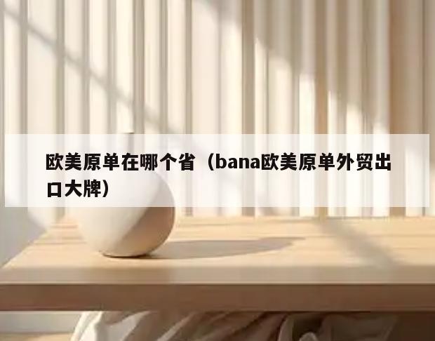 欧美原单在哪个省(bana欧美原单外贸出口大牌)