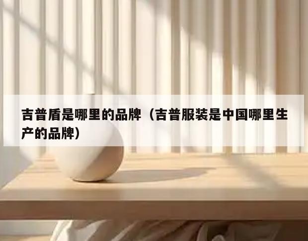 吉普盾是哪里的品牌(吉普服装是中国哪里生产的品牌)