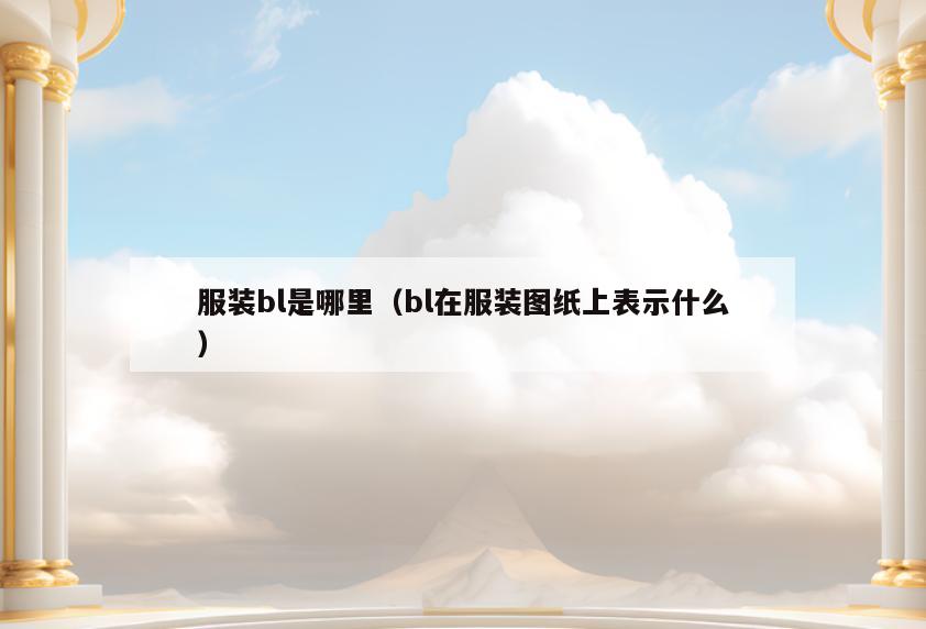 服装bl是哪里(bl在服装图纸上表示什么)