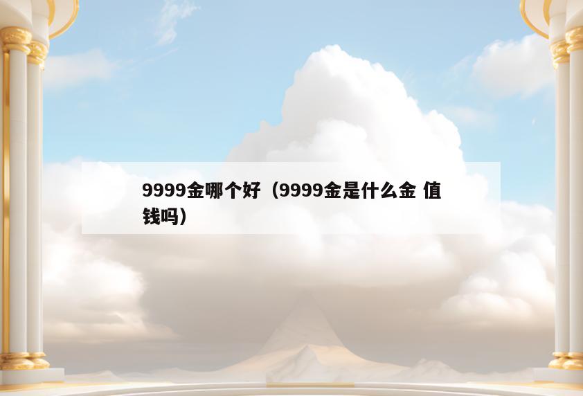 9999金哪个好(9999金是什么金 值钱吗)