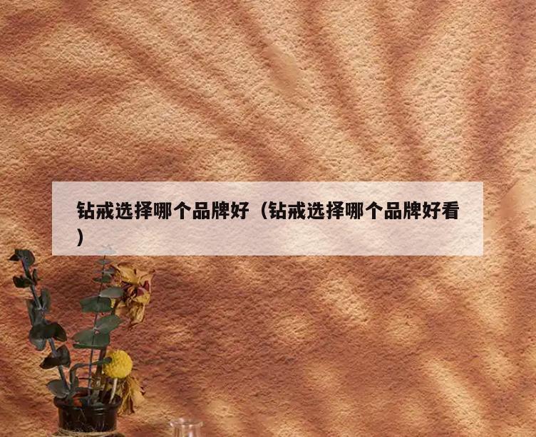 钻戒选择哪个品牌好(钻戒选择哪个品牌好看)