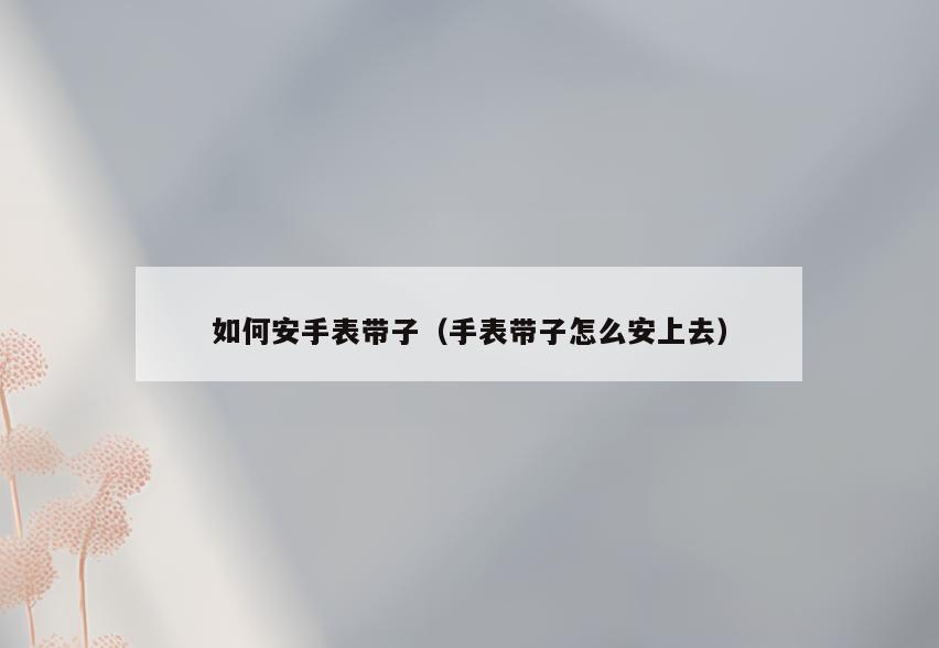 如何安手表带子(手表带子怎么安上去)