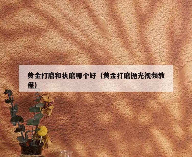 黄金打磨和执磨哪个好(黄金打磨抛光视频教程)