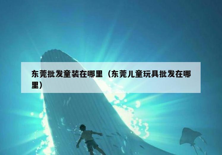 东莞批发童装在哪里(东莞儿童玩具批发在哪里)