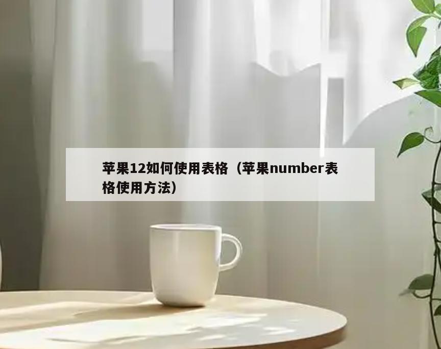 苹果12如何使用表格(苹果number表格使用方法)
