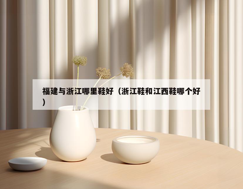 福建与浙江哪里鞋好(浙江鞋和江西鞋哪个好)