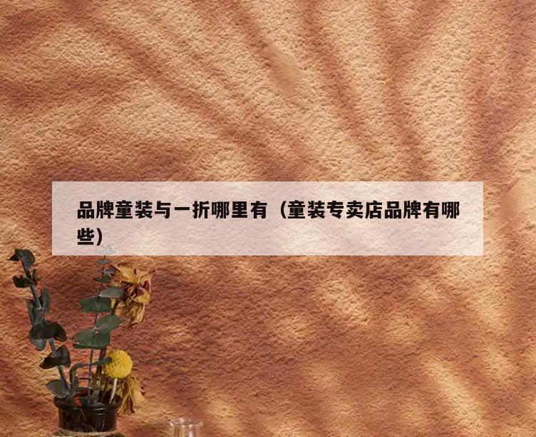 品牌童装与一折哪里有(童装专卖店品牌有哪些)