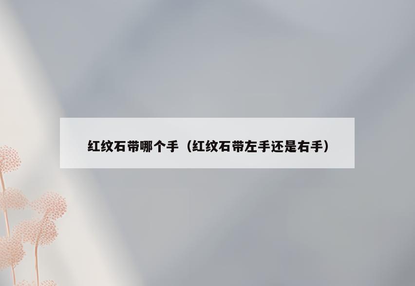 红纹石带哪个手(红纹石带左手还是右手)