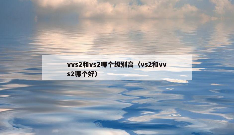 vvs2和vs2哪个级别高(vs2和vvs2哪个好)