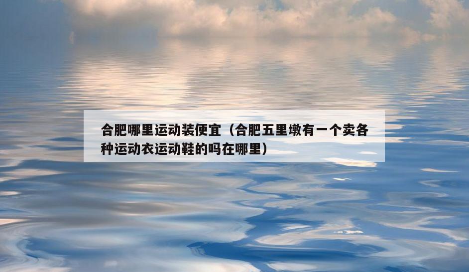 合肥哪里运动装便宜(合肥五里墩有一个卖各种运动衣运动鞋的吗在哪里)