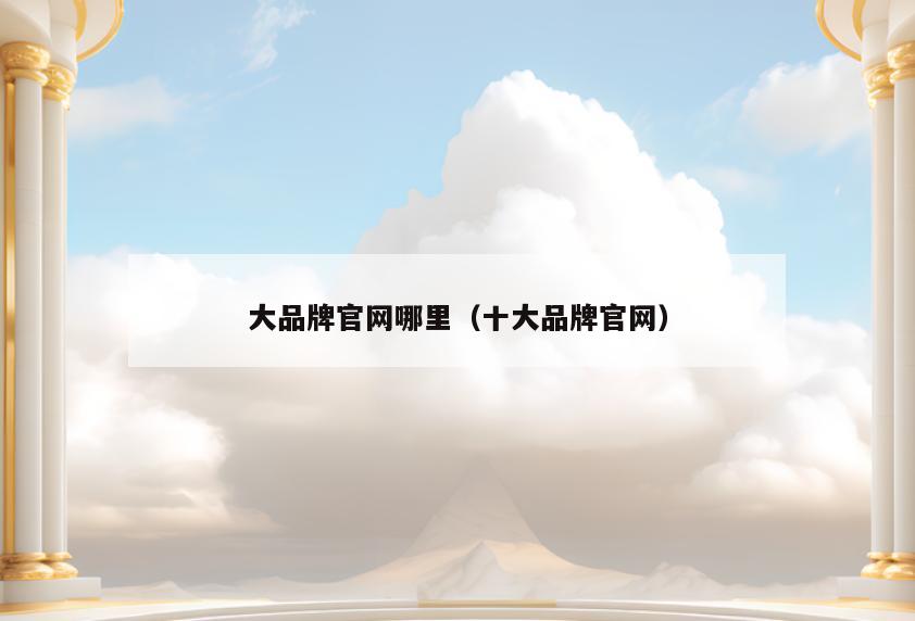 大品牌官网哪里(十大品牌官网)