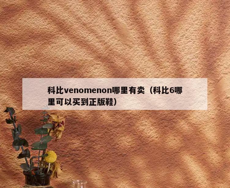 科比venomenon哪里有卖(科比6哪里可以买到正版鞋)