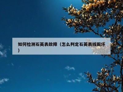 如何检测石英表故障（怎么判定石英表线圈坏）