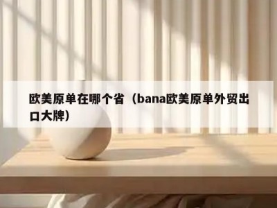 欧美原单在哪个省（bana欧美原单外贸出口大牌）