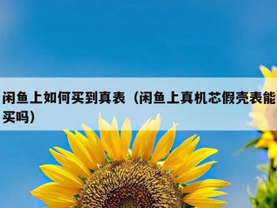 闲鱼上如何买到真表（闲鱼上真机芯假壳表能买吗）