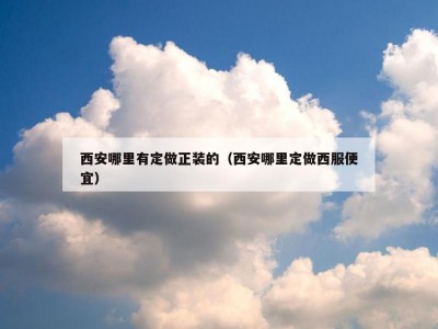 西安哪里有定做正装的（西安哪里定做西服便宜）