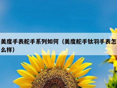 美度手表舵手系列如何（美度舵手钛羽手表怎么样）