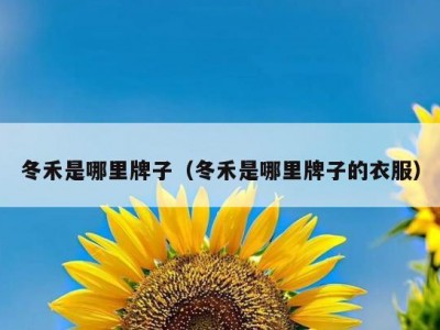 冬禾是哪里牌子（冬禾是哪里牌子的衣服）