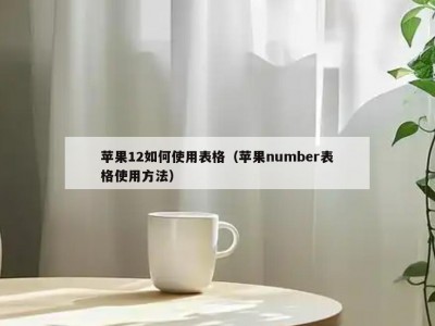 苹果12如何使用表格（苹果number表格使用方法）