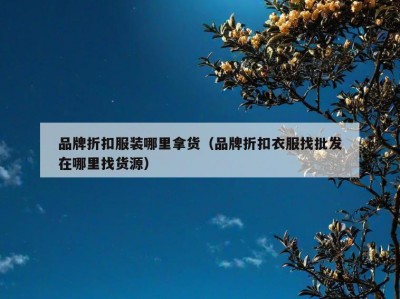 品牌折扣服装哪里拿货（品牌折扣衣服找批发在哪里找货源）