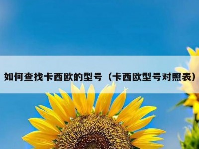 如何查找卡西欧的型号（卡西欧型号对照表）