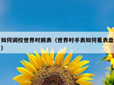 如何调校世界时腕表（世界时手表如何看表盘）