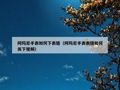 阿玛尼手表如何下表链（阿玛尼手表表镜如何拆下视频）