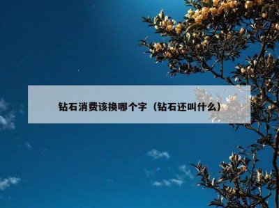 钻石消费该换哪个字（钻石还叫什么）