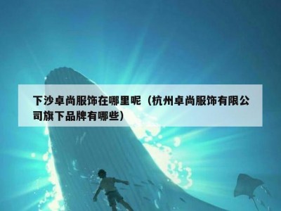 下沙卓尚服饰在哪里呢（杭州卓尚服饰有限公司旗下品牌有哪些）