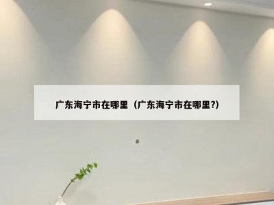 广东海宁市在哪里（广东海宁市在哪里?）
