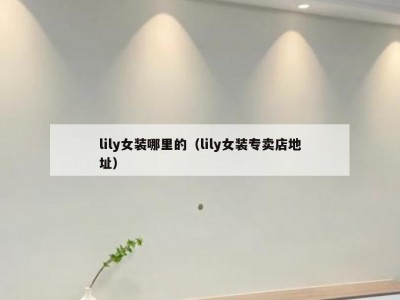 lily女装哪里的（lily女装专卖店地址）