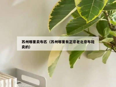 苏州哪里卖布匹（苏州哪里有正宗老北京布鞋卖的）