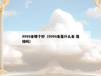 9999金哪个好（9999金是什么金 值钱吗）