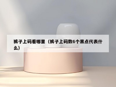 裤子上码看哪里（裤子上码数6个黑点代表什么）