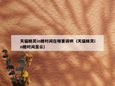 天猫精灵in糖时间在哪里调啊（天猫精灵in糖时间显示）