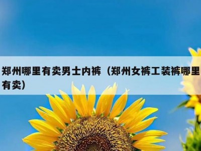 郑州哪里有卖男士内裤（郑州女裤工装裤哪里有卖）