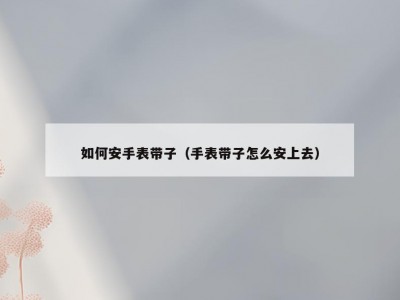 如何安手表带子（手表带子怎么安上去）