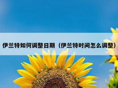 伊兰特如何调整日期（伊兰特时间怎么调整）