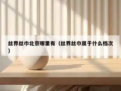 丝界丝巾北京哪里有（丝界丝巾属于什么档次）