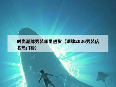 时尚潮牌男装哪里进货（潮牌2026男装店名热门榜）