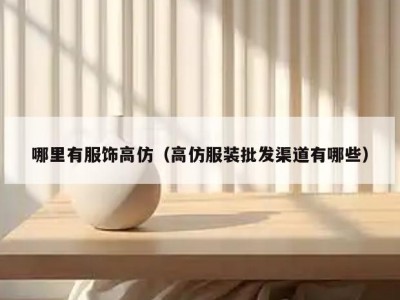 哪里有服饰高仿（高仿服装批发渠道有哪些）
