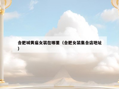合肥城黄庙女装在哪里（合肥女装集合店地址）