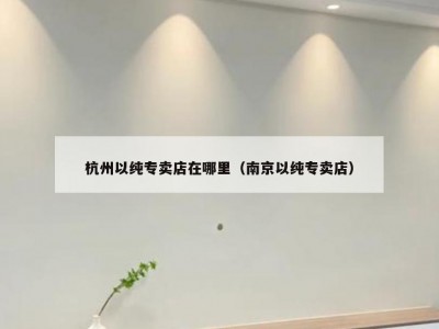 杭州以纯专卖店在哪里（南京以纯专卖店）