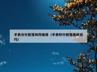 手表分针脱落如何维修（手表秒针脱落维修技巧）
