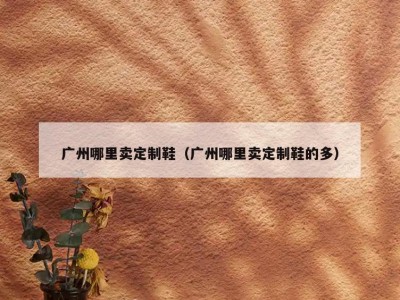 广州哪里卖定制鞋（广州哪里卖定制鞋的多）
