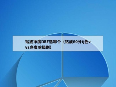 钻戒净度DEF选哪个（钻戒60分ij色vvs净度啥级别）